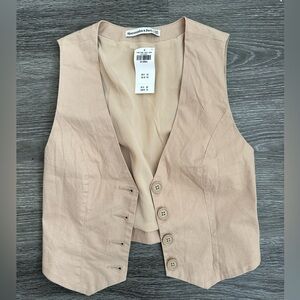 Abercrombie tan vest top XXS